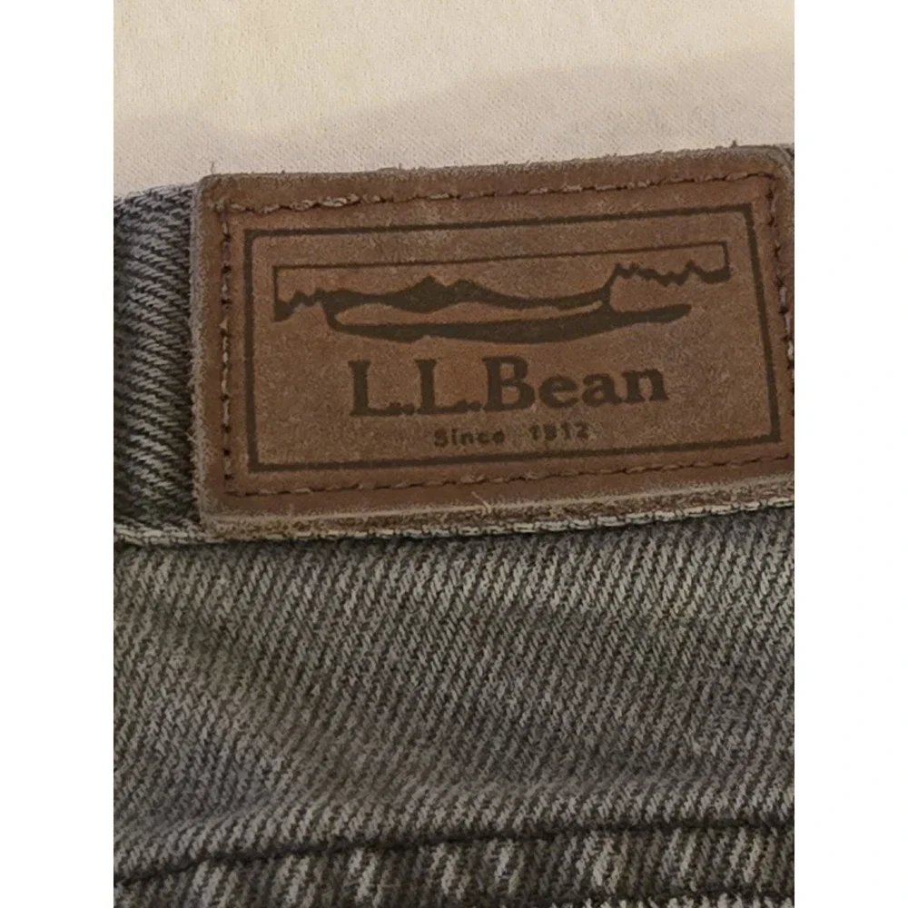 LL Bean Mens‎ 35x29 Denim Jeans Faded Black Classic Fit Straight Leg
